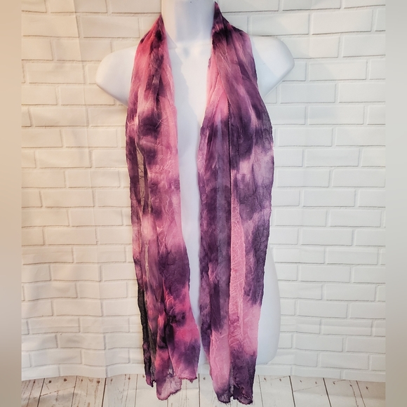 Tie Dye Sheer Neck Scarf Head Scarf Shoulder Wrap - Picture 1 of 7